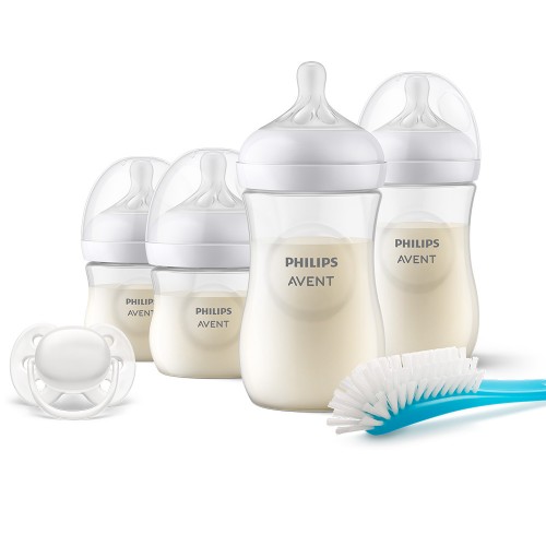 Philips AVENT SCD838/11 Комплект за новородено Natural Response с 4 шишета, залъгалка и четка