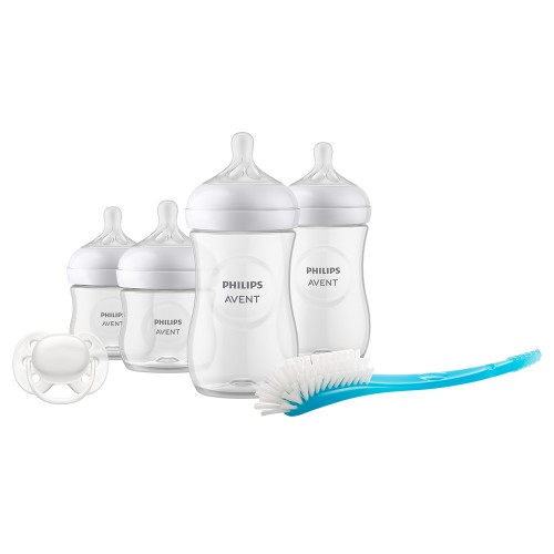 Philips AVENT SCD838/11 Комплект за новородено Natural Response с 4 шишета, залъгалка и четка