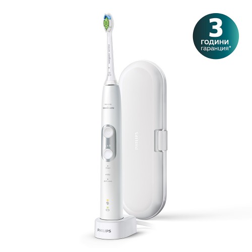 Philips Sonicare Звукочестотна четка за зъби Protective Clean 6100, бяла HX6877/28