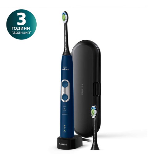 Philips Sonicare Звукочестотна четка за зъби Protective Clean 6100, тъмно синя HX6871/47