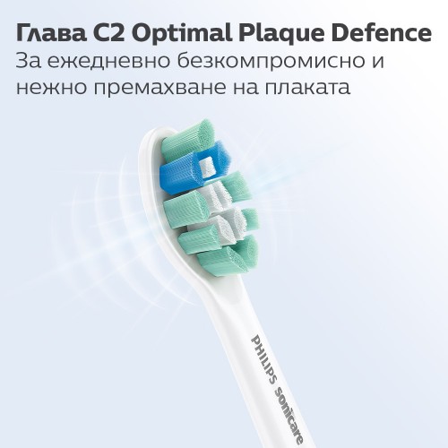 Philips Sonicare Стандартна глава Optimal Plaque Defence BrushSync, бяла (2бр./оп.) HX9022/10