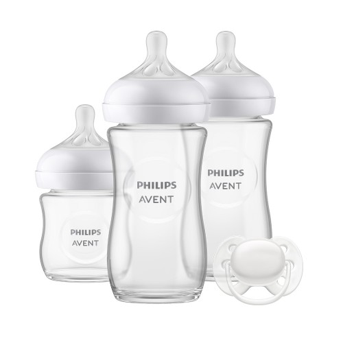 Philips AVENT SCD878/11 Комплект за бебе Natural Response с 3 стъклени шишета и залъгалка