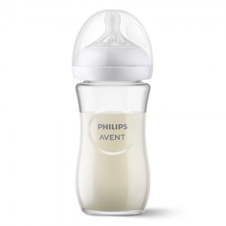 Philips AVENT Стъклено шише за хранене Natural Response 240 мл 0м+ SCY933/01