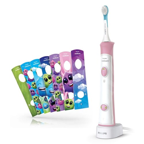 Philips Sonicare Детска звукочестотна четка за зъби For Kids, с вграден Bluetooth, розова HX6352/42