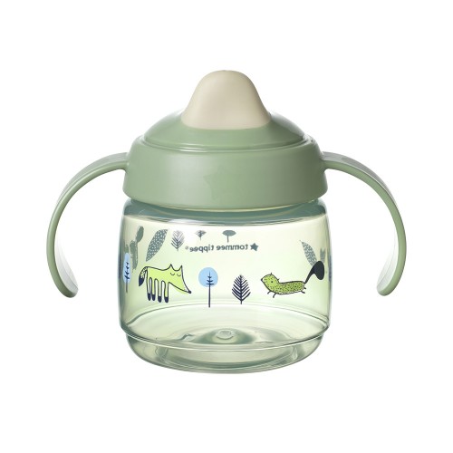 Tommee Tippee SuperStar Неразливаща се чаша с мек накрайник с дръжки 190 мл 4м+, BACSHIELD, зелена, 447826