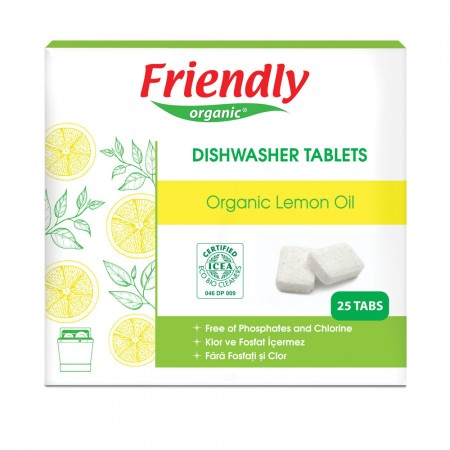 FRIENDLY ORGANIC Препарат за съдомиялна (таблетки) лимон, 25 бр./450гр. FR1864