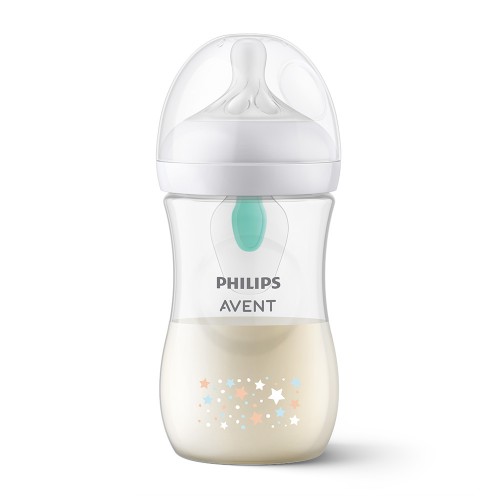 Philips AVENT Шише за хранене Natural Response с клапа AirFree декор Звезди и Мече 260 мл 1м+ SCY673/82