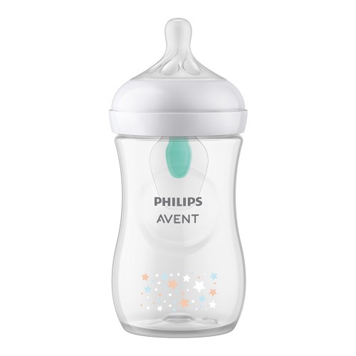 Philips AVENT Шише за хранене Natural Response с клапа AirFree декор Звезди и Мече 260 мл 1м+ SCY673/82