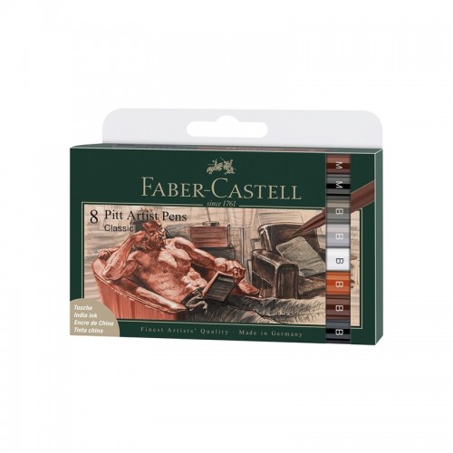Faber-Castell Маркер-четка Pitt Artist, класик, 8 броя