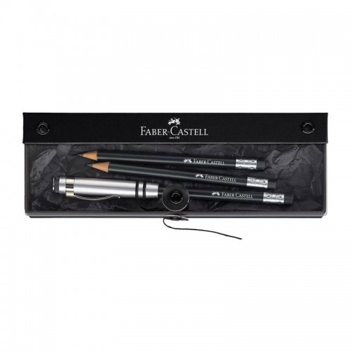 Faber-Castell Молив Perfect Design, чернографитен, черен, с алуминиева капачка, с два резервни молива