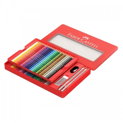 Faber-Castell Цветни моливи Замък, 48 цвята, в метална кутия