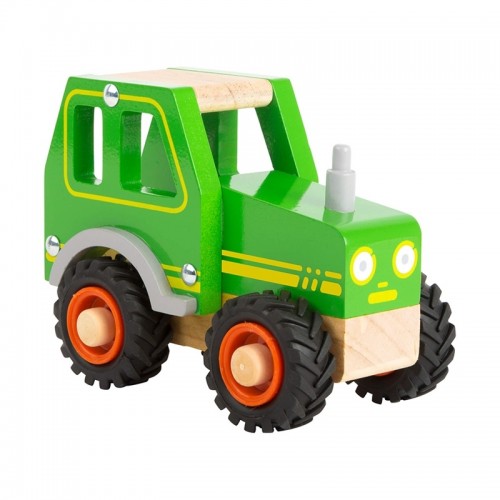 Small Foot Трактор, дървен, зелен, 13 х 7 х 10 cm