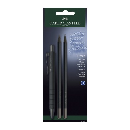 Faber-Castell Химикалка Poly Ball Urban, с 2 молива, черни